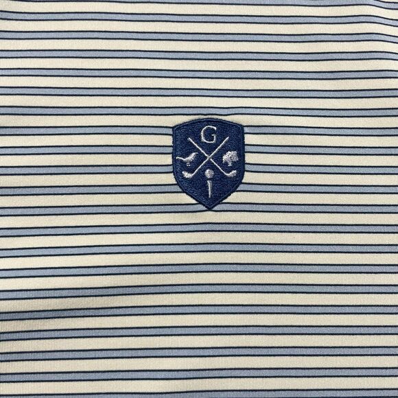 Turtleson Greystone Golf Club Polo Shirt Korea Stripes Blue & White Large Men - Picture 2 of 9